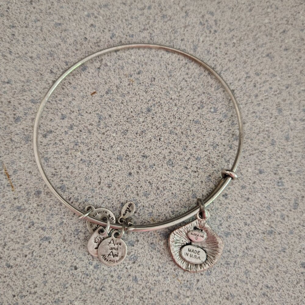 Alex and Ani Seashell Shell Beach Silver Charm Bangle  155 - Picture 2 of 2